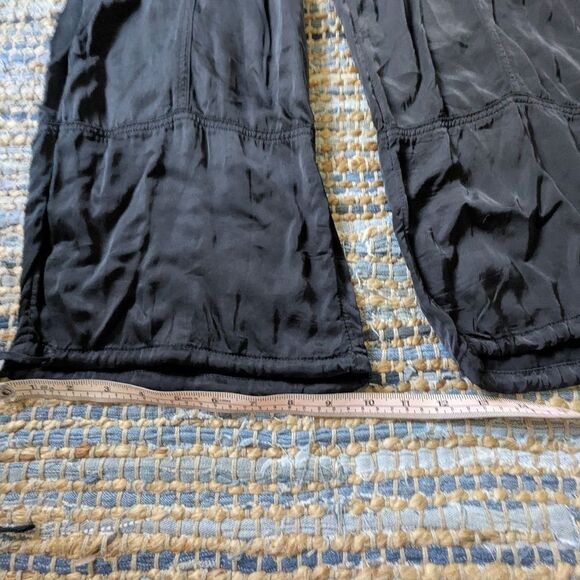 AE Satin Cargo Pants Black 0 Drawstring Hem Streetwear Carrie Bradshaw - Picture 4 of 10